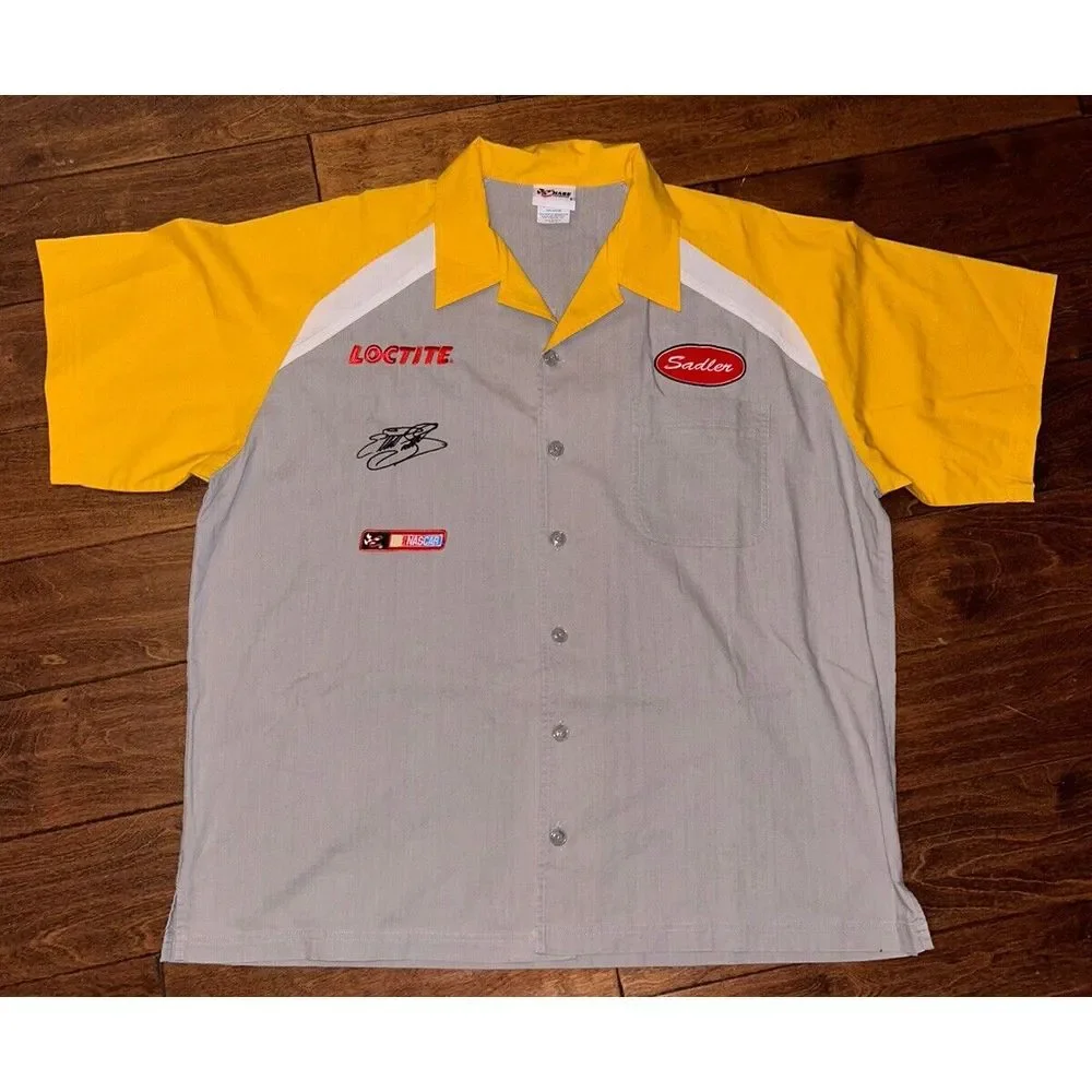 Chase Authentic M&M Mechanic Button‎ Shirt Elliott Sadler stitched Size XL Y2K